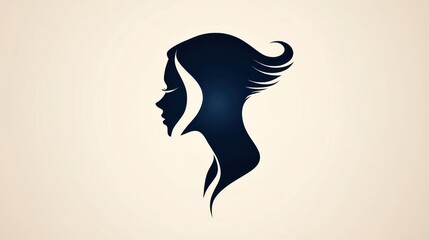 Fototapeta premium A graceful silhouette of a girl highlights femininity in an artistic minimalist style, emphasizing beauty and empowerment in a simple yet impactful design
