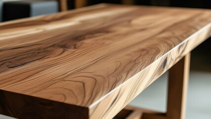 Close up of a beautifully crafted wooden table surface