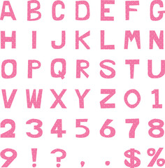 ピンクのドット柄のアルファベット大文字