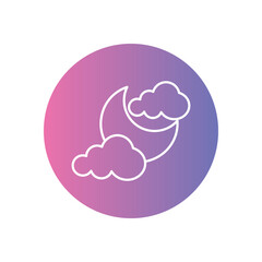 Cloudy Night icon vector stock illustration