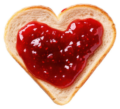 PNG Jam on a slice of bread heart food heart-shaped.