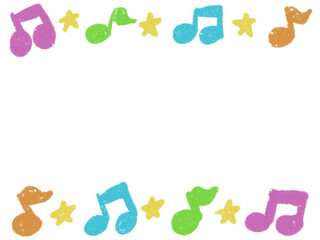 Obraz premium カラフル音符のフレーム