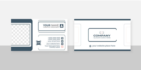 Modern stylish business card design templete with rectangular type professional colors and shape.