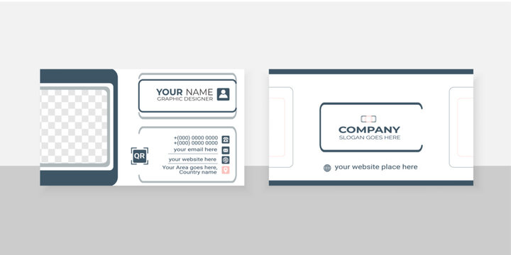 Modern stylish business card design templete with rectangular type professional colors and shape.