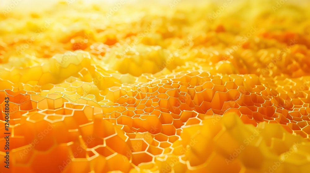 Poster abstract yellow background with a honeycomb pattern. the image is bright and sunny, with a warm and 