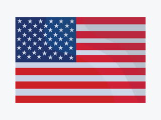 Fototapeta premium Vector illustration of United States of America flagt in cartoon flat style. US flag symbol. Red, white and blue