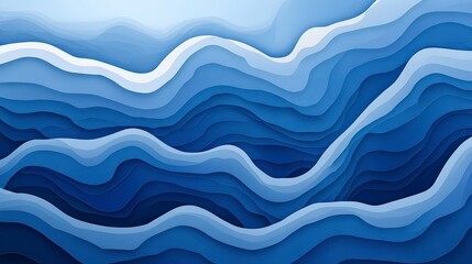 Fototapeta premium Abstract Blue Waves Pattern with Layered Texture and Depth