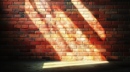 Sunlit Brick Wall With Ground Floor Area