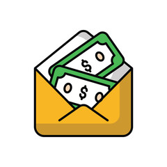 Money Envelope icon vector stock illustration