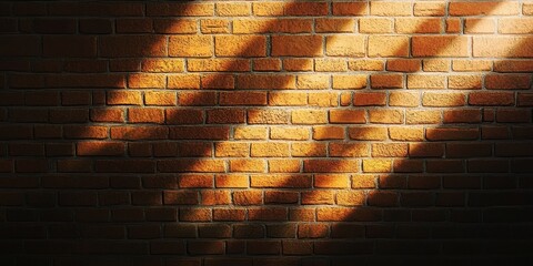 Brick Wall Illuminated by Diagonal Sunlight