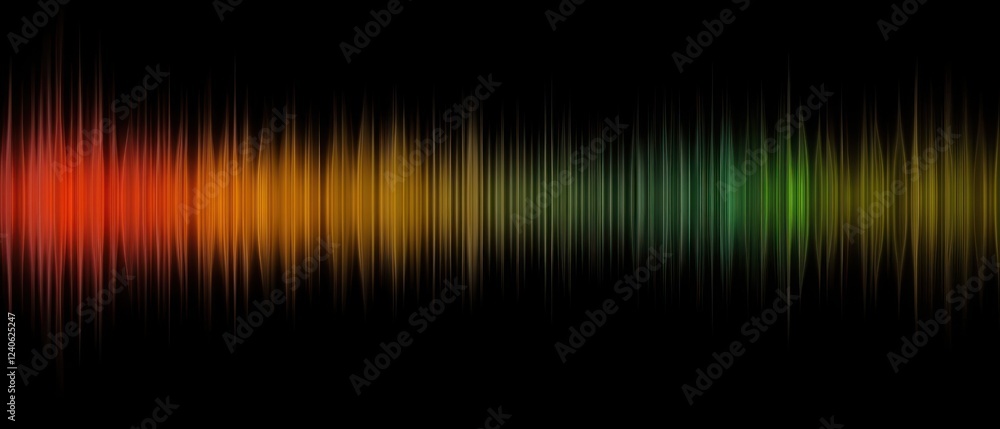 Poster vibrant soundwave visualization in abstract color spectrum