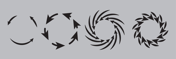 circle arrow icon set. circular arrow icon, refresh, reload, rotation arrow icon symbol sign, vector illustration