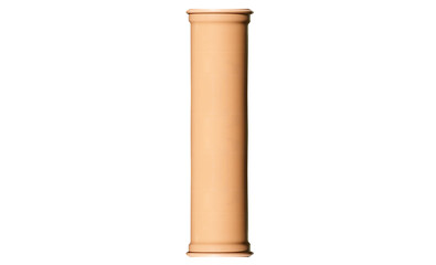 Vertical plastic gutter pipe. On isolated transparent background.