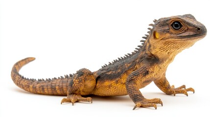 Obraz premium Realistic Lizard with Detailed Texture and Colors on White Background