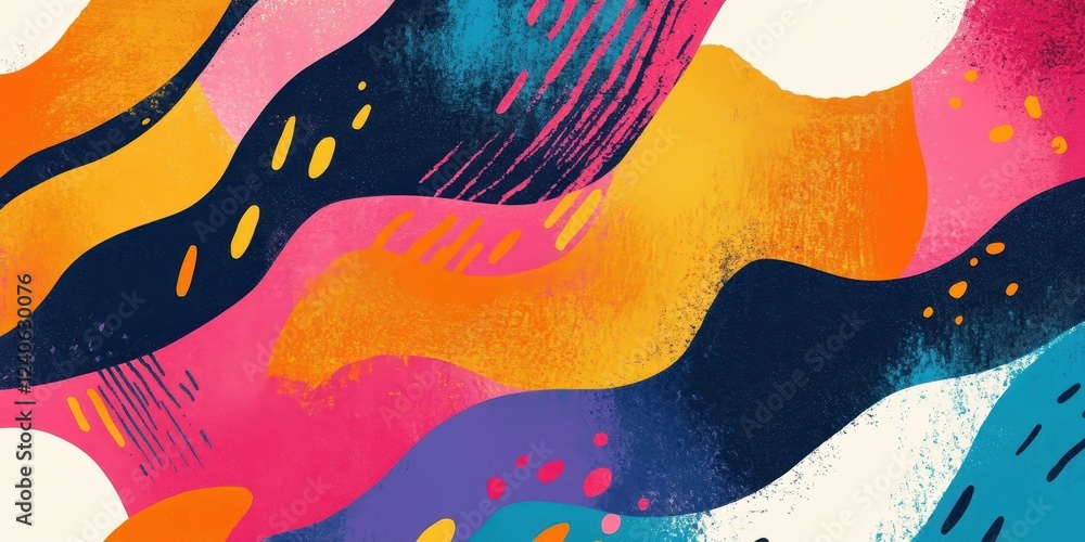 Poster abstract colorful wave pattern design art