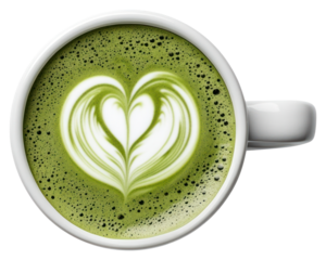 PNG A ceramic white mug of artist matcha latte beverage drink cup.