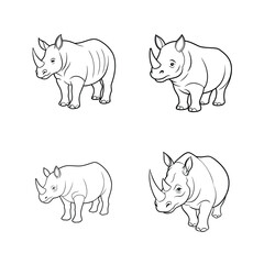 Hippopotamus line art vector illustration