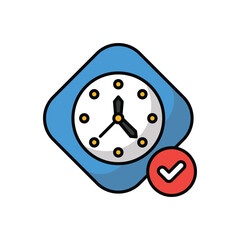 Verified Time icon vector stock illustration