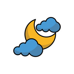 Cloudy Night icon vector stock illustration