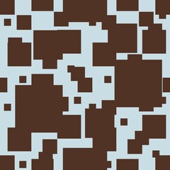 Abstract Brown Geometric Seamless Pattern Big Design on pastel blue Backgrounds