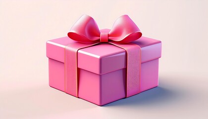 Pink gift box with pink bow