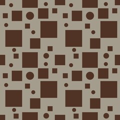 Seamless Pattern of Brown Geometric Shapes Small Design on a pastel gray Background Inspires Modern Decor Ideas