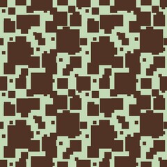 Abstract Brown Geometric Seamless Pattern Small Design on pastel green Backgrounds