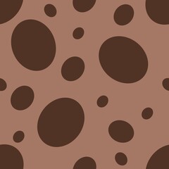 Seamless Pattern of Brown Ovals shapes Big Design on Mocha Mousse Backgrounds