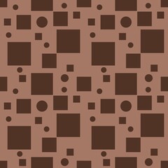 Seamless Pattern of Brown Geometric Shapes Small Design on a Mocha Mousse Background Inspires Modern Decor Ideas