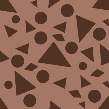 Fototapeta Seamless Geometric Patterns with Brown shapes Big Design on Mocha Mousse Backgrounds
