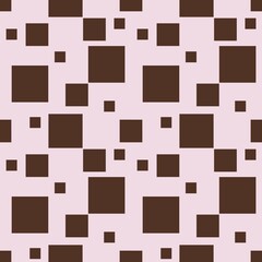 Brown Shapes Create an Abstract Seamless Pattern Small Design on a pastel pink Background