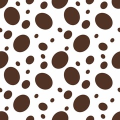 Seamless Pattern of Brown Ovals shapes Small Design on white Backgrounds