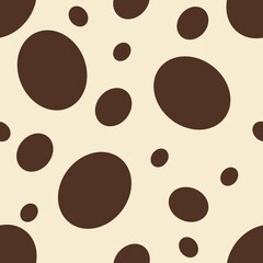 Seamless Pattern of Brown Ovals shapes Big Design on pastel yellow Backgrounds