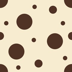 Brown Polka Dots Seamless Patterns Big Design on a pastel yellow Background