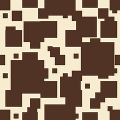 Abstract Brown Geometric Seamless Pattern Big Design on pastel yellow Backgrounds