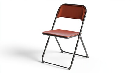 Fototapeta premium Lightweight and stackable folding chair mockup, simple design, isolated on white