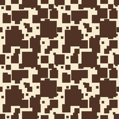 Abstract Brown Geometric Seamless Pattern Small Design on pastel yellow Backgrounds