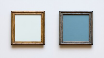 Empty Frames on Wall for Art Display and Interior Design Inspiration