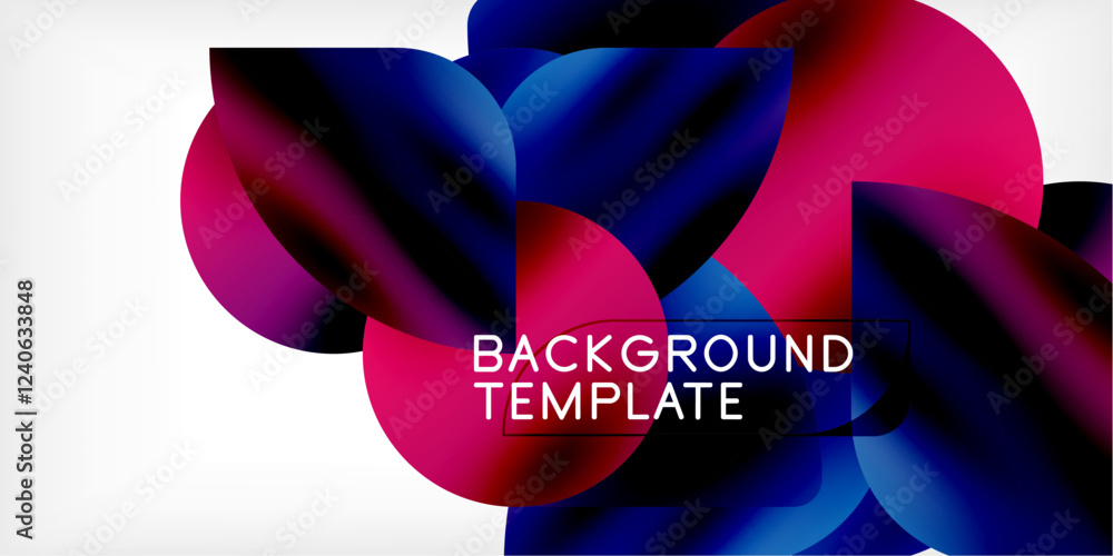 Poster bright circles with shadows abstract background