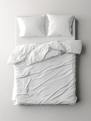 Luxurious white duvet set with pillows for modern bedroom decor
