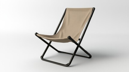 Simple and practical folding chair mockup, ideal for events, isolated on white