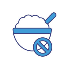 No Eating icon vector stock illustration