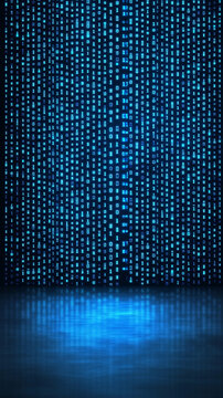 Binary code in blue digital background with glowing effect