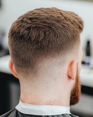 Obraz premium Barbering session haircut studio client's hair indoor environment close-up view grooming concept