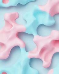 Obraz premium Creative abstract colorful shapes digital art soft texture minimalist design close-up view aesthetic concept
