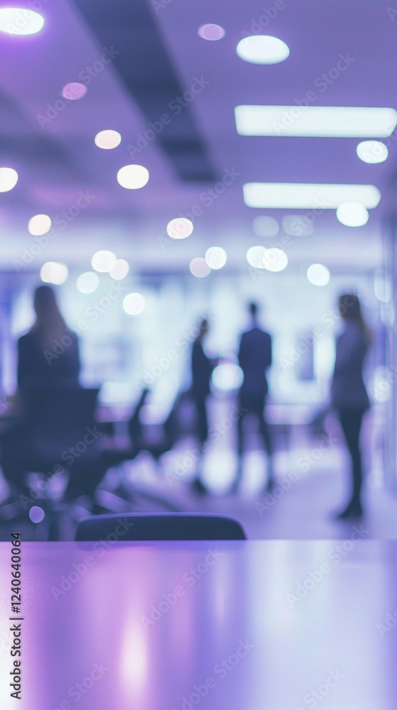 Poster in a vibrant office space, individuals engage in a dynamic brainstorming session. the soft purple hu