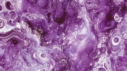 Purple Abstract Galaxy Art Print - Stunning Purple Fluid Marble Design