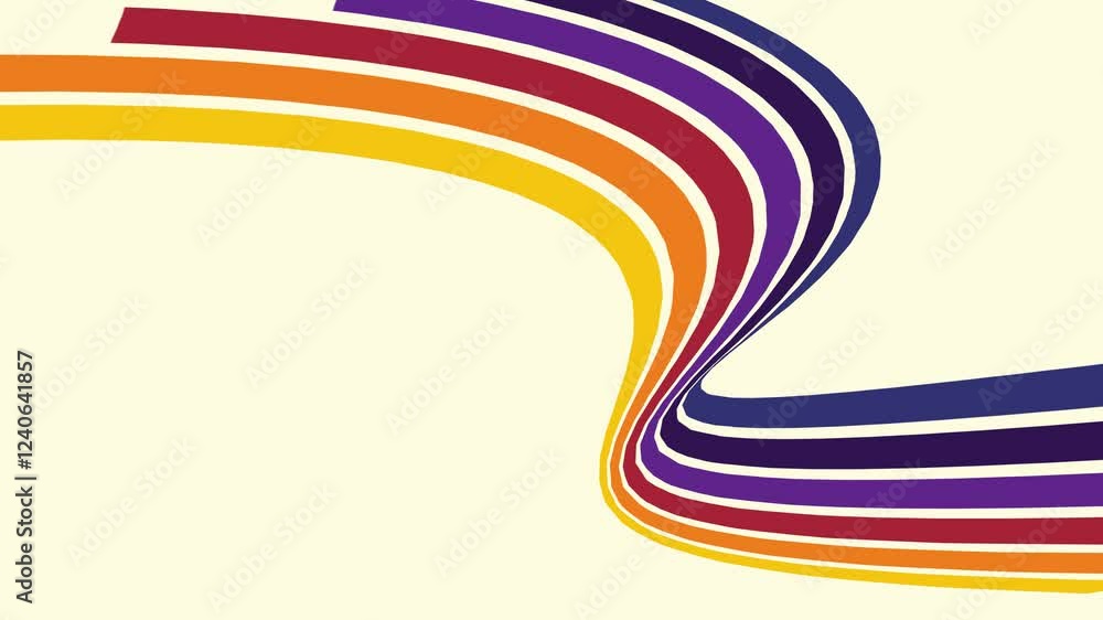 Poster colorful dynamic lines moving across the screen. 4k video for your project.