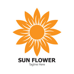 Obraz premium sunflower vector logo design concept template