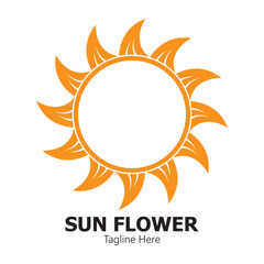 sunflower vector logo design concept template